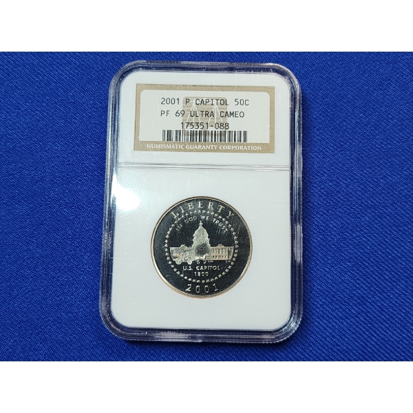 2001-P NGC PF 69 ULTRA CAMEO U.S. Capitol Half Dollar 