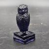 Image 1 : Vintage Uranium Degenhart Glass Wise Owl On Books Figurine - Violet Purple