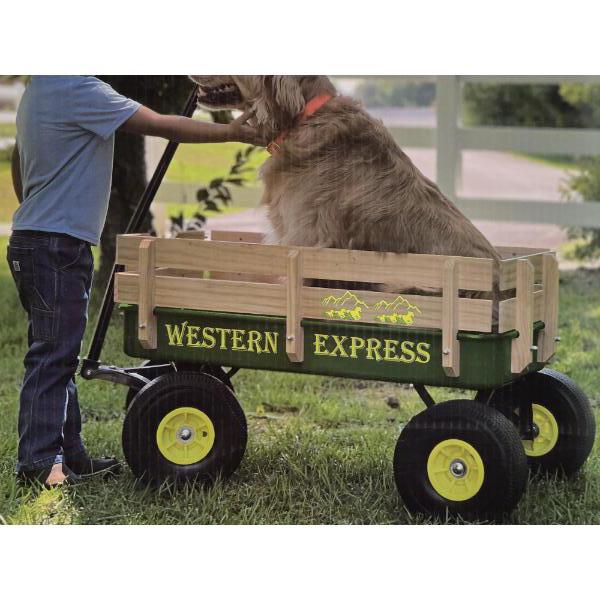 New! Western Express All Terrain Wagon, Wood Sides Rust Proof Ball Bearing Wheels Retails For $140
