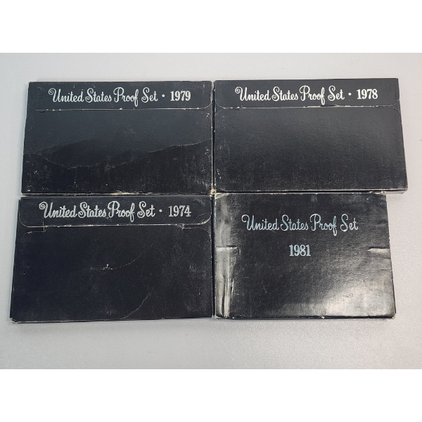 4 - United States Proof Sets: 1979, 1978, 1974, 1981 In Original Packaging