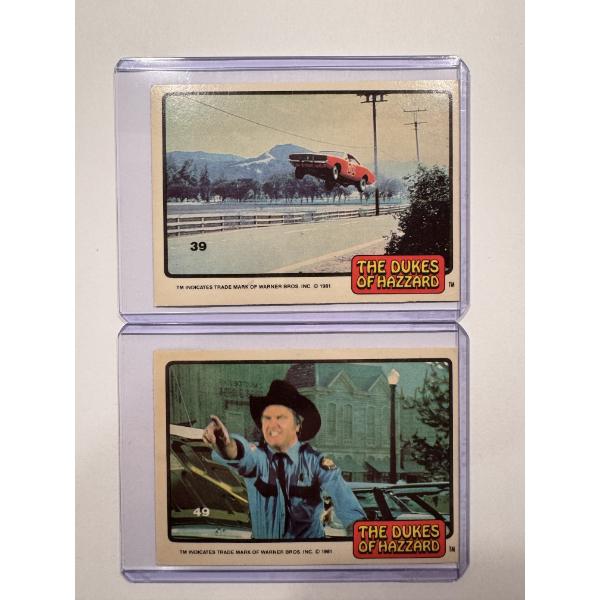 2 - 1981 Donruss Dukes Of Hazzard Trading Cards In Holders - Featuring A Rare General Lee Card -Mint