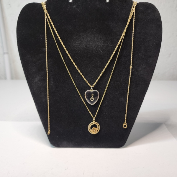 Three Gold-Filled Necklaces, Two with Unique Pendants