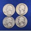 Image 2 : Lot of 8 Assorted Year 90% Silver Washington Quarters, FV $2.00