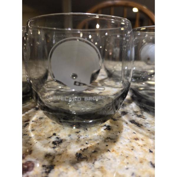 Set Of 6 Smoky Gray Short Cleveland Browns Cocktail Glasses 