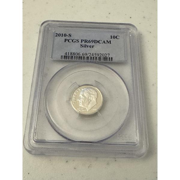 2010-S PR69DCAM Silver Roosevelt Dime - PCGS PROOF 69