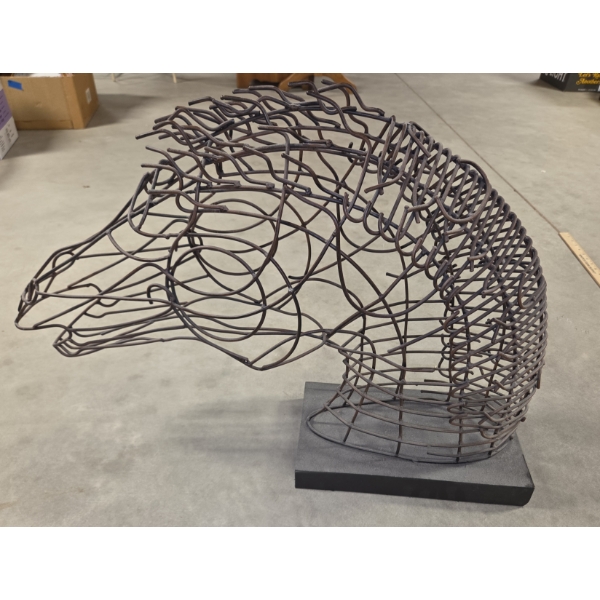 *Pick Up At Mantua Home-No Shipping Available* Eye Catching 20''x37'' Wire Sculpture Horse Head Bust