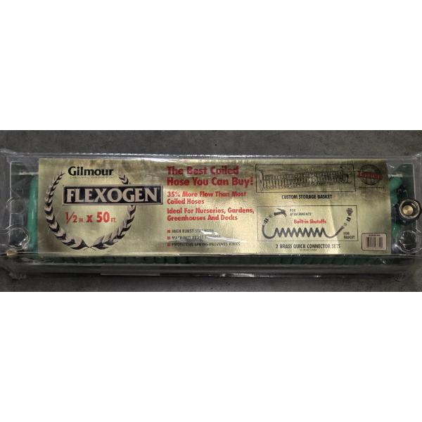 New! Gilmour Flexogen 1/2 x 50ft Coiled Air Hose