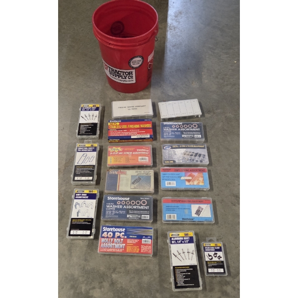 5 Gallon Bucket With All New Hardware Including Molly Bolts, Safety Pins, Washers, U Clips & More