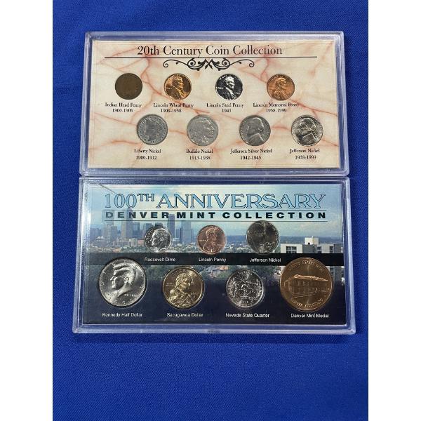 Lot of (2) Coin Collections: 20th Century Coin Collection & 100th Anniversary Denver Mint Collection