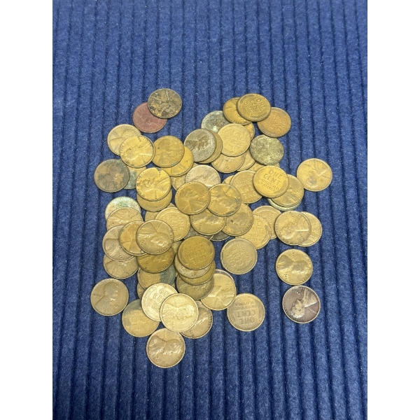 Unsearched Lot of Wheat Pennies - Face Value $0.68