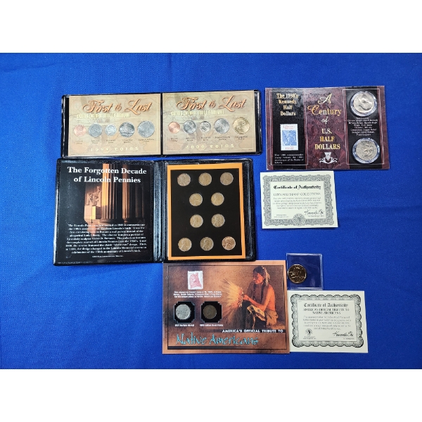 US Coin Collections: Half Dollars, Lincoln Penny Collection, Native Americans Tribute, Sacagawea $1