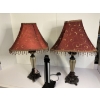 Image 14 : 2 Gorgeous Lamps with Beaded Ends - both in working condition! - Portable Desk Lamp