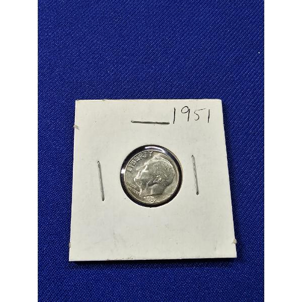 1951 90% Silver Roosevelt Dime