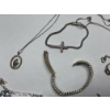 Image 3 : Sterling Silver Jewelry - 47.7  Grams total -  Bracelets (4) - Necklaces (2) - Heart Ring Size 4