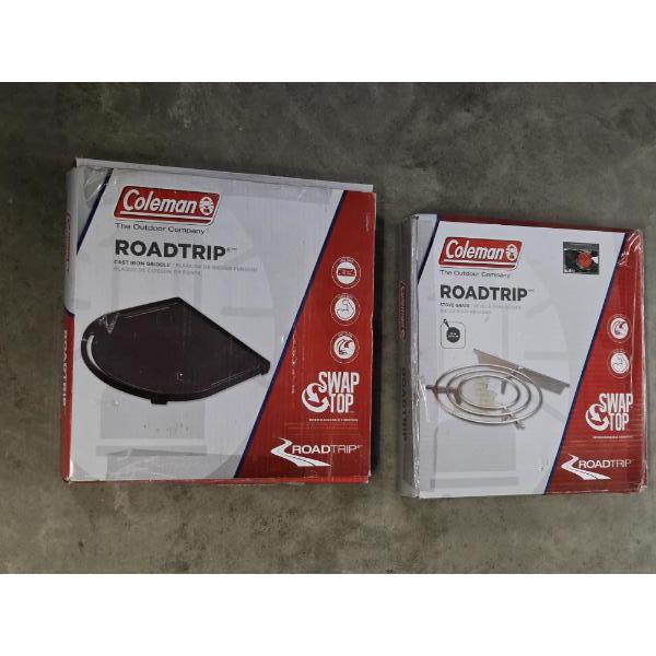 New In Box! Coleman Road Trip Cast Iron Griddle And Stove Grate
