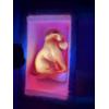 Image 1 : URANIUM Degenhart Glass Dog Red ~  BRILLIANT GLOW!