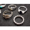 Image 4 : Gorgeous Sterling Silver Rings Ft. Blue & White Sapphire & More - Total Weight: 13.2 Grams