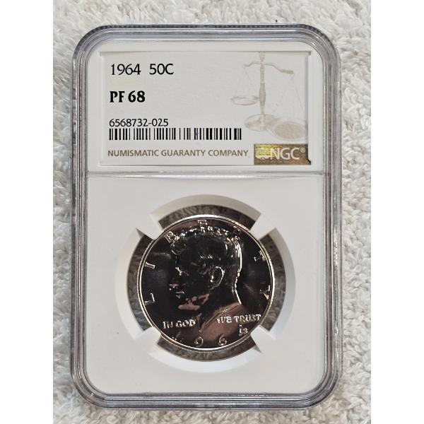 NGC PF 68 1964 Kennedy Half Dollar
