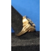 Image 3 : 10K Gold Art Deco "J" Set Onto Black Onyx With Diamond - Size: 8 - Weight: 4.5g