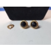 Image 2 : 14K Gold Jewelry: Heart Pendant, White Gold Chain, Onyx Stud Earrings
