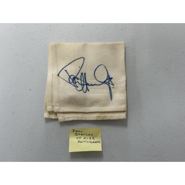 Paul Stanley of Kiss Hand Signed Autographed Napkin