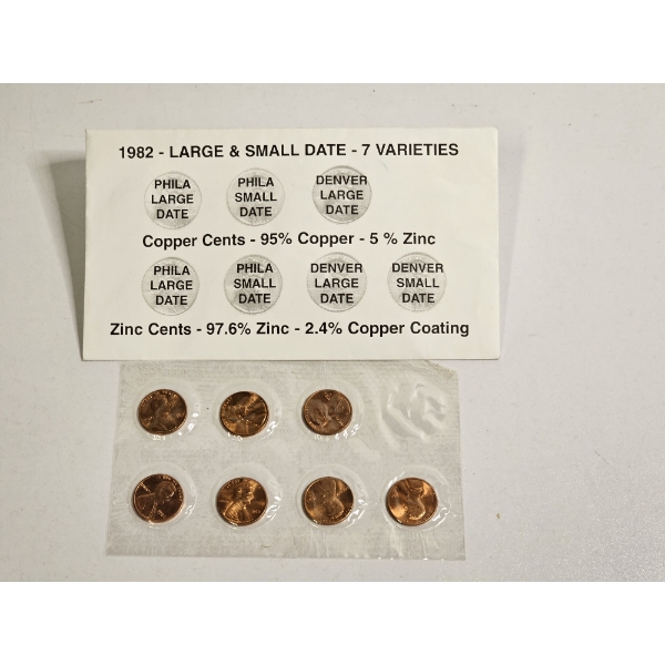 1982 Lincoln Penny 7-Variety Set