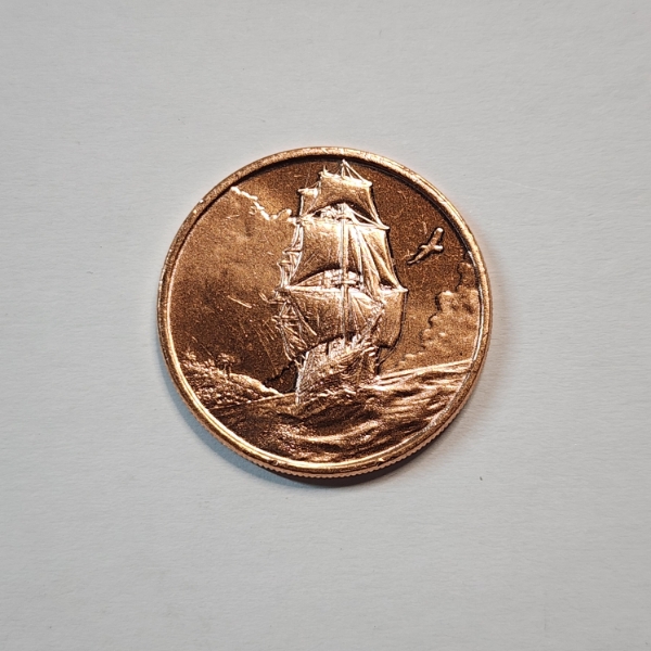2025 Ascension Island Quarter Dollar 1/4th oz .999 Fine Copper Round