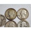 Image 3 : Lot of 5 Assorted U.S. 90% Silver Quarters: Standing Liberty & Washington FV: $1.25