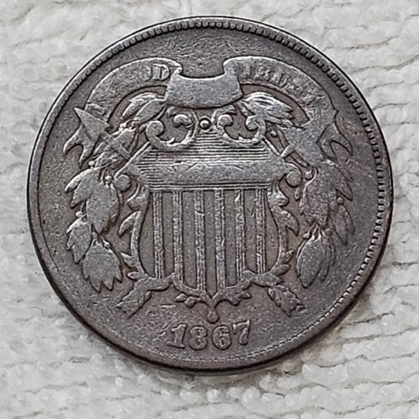 1867 United States Two-Cent Piece FV: $.02