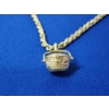 Image 3 : Gorgeous 14K Gold Necklace Rope Chain With Basket Charm 21.9g - 23in Chain