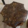 Image 4 : Pair Of 8 Sided Wood & Marble Top End Tables - Elaborate Crafting On Marble Surface - See Pictures 