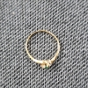 Image 3 : 10K Yellow Gold Ring Ft Two Small Diamonds & Nice Green Center Stone ~ Size 4 ~ Weighs 0.8 Grams
