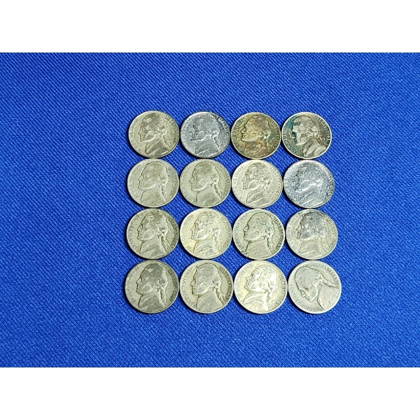 Assorted Year Jefferson Wartime Nickels - 1942, 1943, 1945
