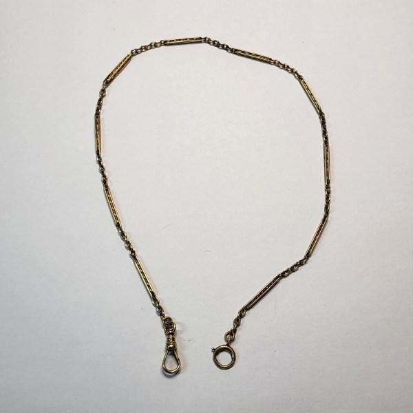 14K Yellow Gold Chain, Pocket Watch Chain - 14in - TW: 11.8g