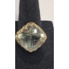 Image 2 : 14K Gold Checkerboard-Cut Green Amethyst Pendant, Dangle Earrings & Ring- Size 7-Total Weight: 15.6g