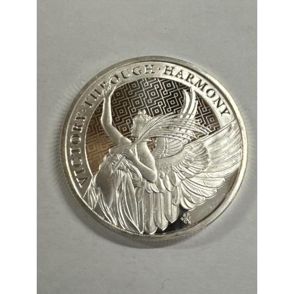 2021 St. Helena Victory Through Harmony .999 One Troy Ounce Fine Silver Bar - Mint Condition 
