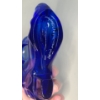 Image 8 : Vintage Fenton Cobalt Blue Hand Painted Artist Signed Glass Shoe