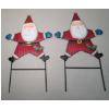 Image 1 : (2) Outdoor Metal Christmas/Holiday Santa Stakes - Approx. 19in Tall