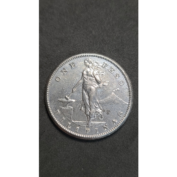 1907 S Philippines 80% Silver 1 Peso Under U.S. Administration - ASW: 0.5144oz