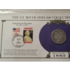 Image 2 : Two U.S. Silver Morgan Dollars in Display Cards & Protective Binder Page - 1890-O & RARE 1880-S 