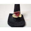 Image 2 : 14K Gold Ring with Large Garnet-Colored Stone - Size 8.5 - Total Weight 7.9g