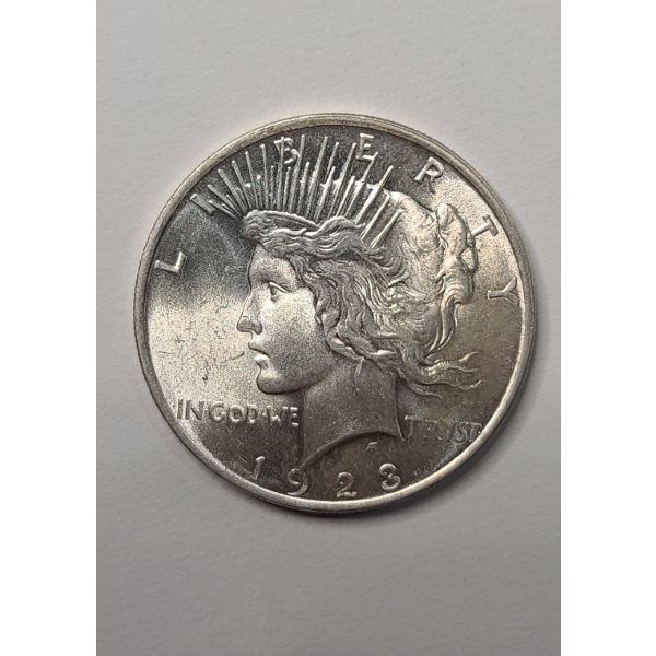 United States 1923 90% Silver Peace Dollar - AU Condition