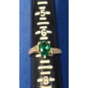 Image 6 : Women's 14K Gold Ring With Emerald & Clear Stones - Size 7 - Weight: 2.5g