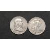 Image 1 : 1958 90% Silver Franklin Half Dollar & 1942 90% Silver Half Dollar - Face Value: $1.00