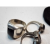 Image 4 : Three Sterling Silver Rings with Onyx and Assorted Gemstones - Various Sizes - TW: 22.8g