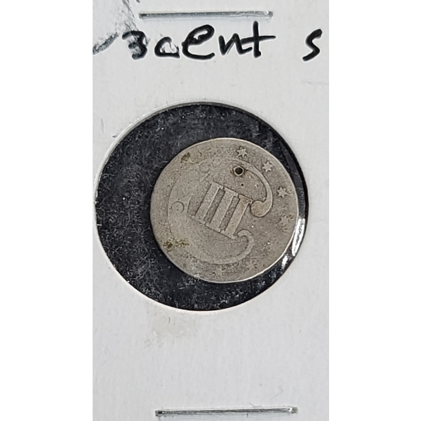 1852 Three Cent 75% Silver Coin