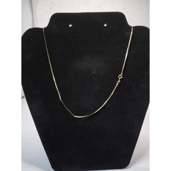 14K Yellow Gold Herringbone 18" Necklace TW: 1.3g