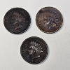 Image 1 : (3) Indian Head Pennies - 1882, 1891 & 1895 - $0.03 FV