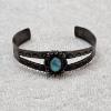 Image 1 : 
AMAZING!!! Vintage Handmade Sterling Silver Turquoise Split Shank Cuff Bracelet - 2.25"