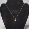 Image 1 : 14K Yellow Gold 19" Necklace with "Little Sister" Half Heart Pendant - TW: 1.9g